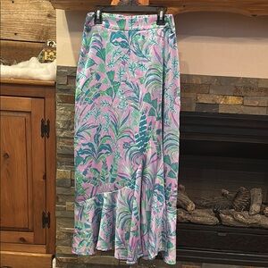 Floral Pink and Green Women's Skirt